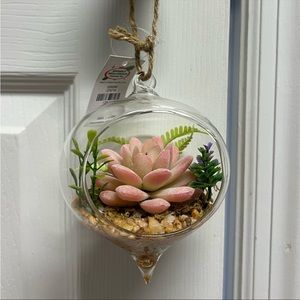 Faux hanging terrarium